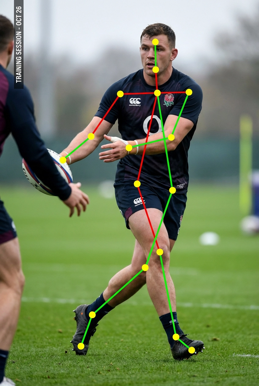 AI pose analysis of a rugby player